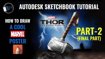 Part- 2| How to draw cool Marvel poster in Autodesk sketchbook | Tutorial part-2| #marvel | #Thor