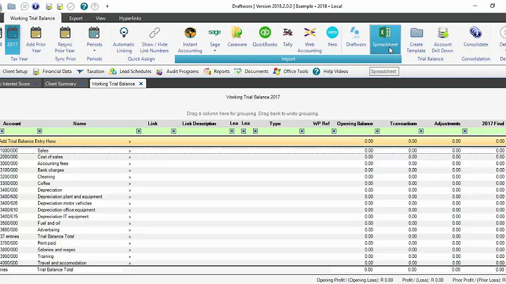 Quick video: How to add your prior year working trial balance in Draftworx