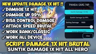 PAKAI DAMAGE 1X HIT DI RANK GLORY ‼️ SCRIPT DAMAGE +ATTACK SPEED BRUTAL | SUNTIK DAMAGE ALL HERO screenshot 5
