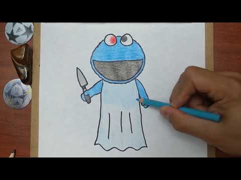 Como Dibujar Y Pintar A Cookie De Puppet Alpha Roblox Piggy - como dibujar a puppet roblox