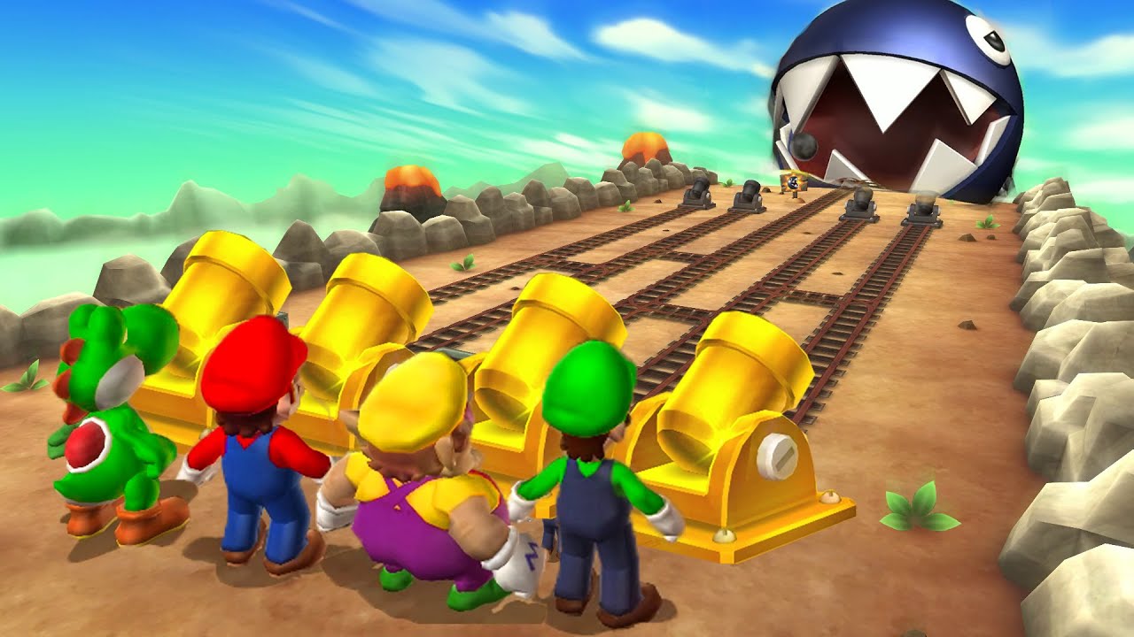 Мини-игры Mario Party 9: Луиджи против Варио против Марио против Йоши (Мастерский уровень сложности)