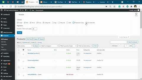 Removing unwanted columns from the Woocommerce product page in backeend