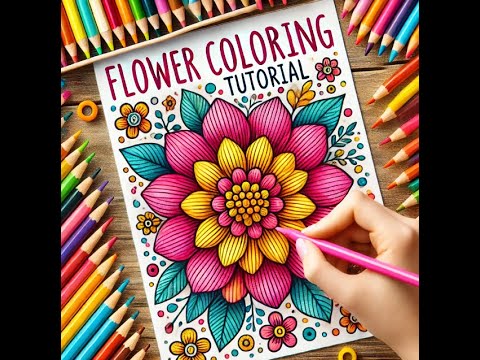 Relaxing Flower Coloring Tutorial | Easy Flower Drawing & Coloring for ...
