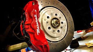 Athlete Statistics Painting Maserati Brembo brake calipers with a profession OEM+ finish.