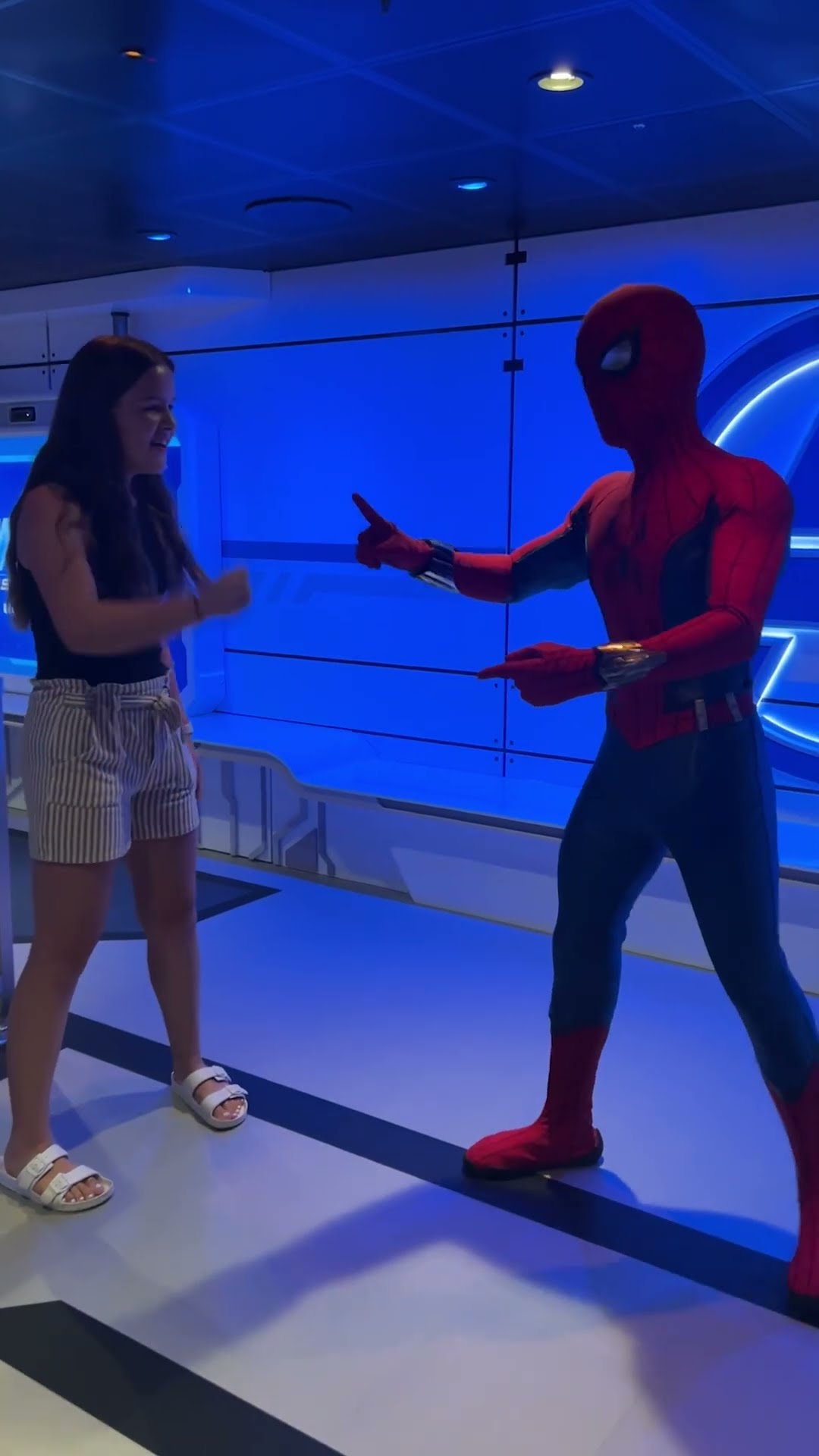 #rockpaperscissors vs. Spiderman! Disney gave us free tickets #disneytreasure  #disneycruiseline