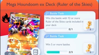 Pokémon TCG Pocket - Mega Houndoom ex Deck (Ruler of the Skies) [Expert] | RoTS Mission