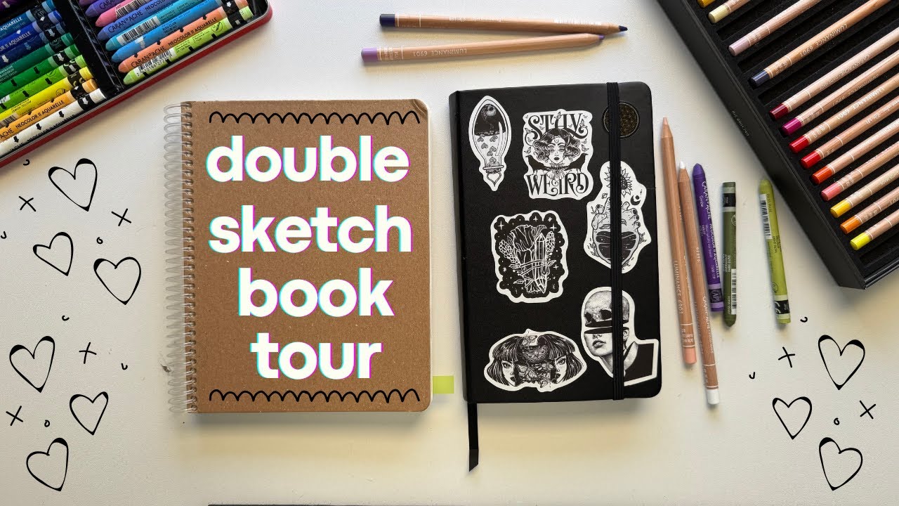 Double Sketchbook Tour | A Look Inside My Messy Sketchbooks - YouTube