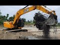 JCB Excavator Amazing Work on Sandy Place - JCB 220 Making Dam in River - JCB Video