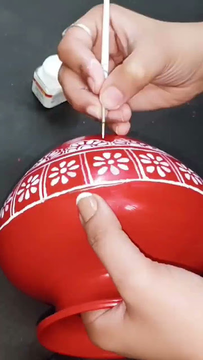 Aipan art// kalash decoration idea with simple aipan design|| #aipan #uttrakhand #aipanart #diy #art