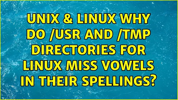 Unix & Linux: Why do /usr and /tmp directories for Linux miss vowels in their spellings?