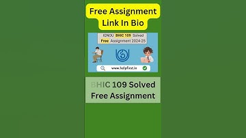Download IGNOU BHIC 109 Solved Free Assignment 2024-25