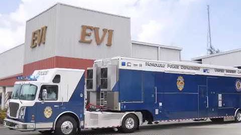 EVI custom 47-Ft. Mobile Command Tractor Trailer.