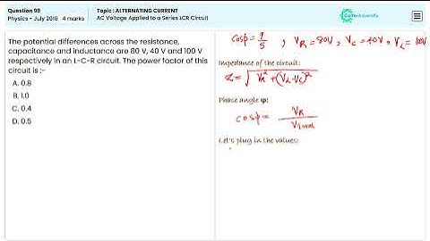 NEET 2016 Physics Q99: Series LCR Circuit and AC Voltage Explained for NEET Exam