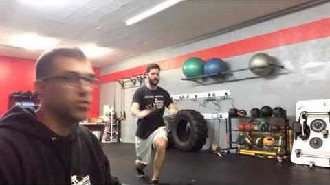 Knee hug to lunge with a rotation