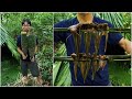 Primitive technology - Survival Challenge: Producing traps from bamboo to catch fish in streams