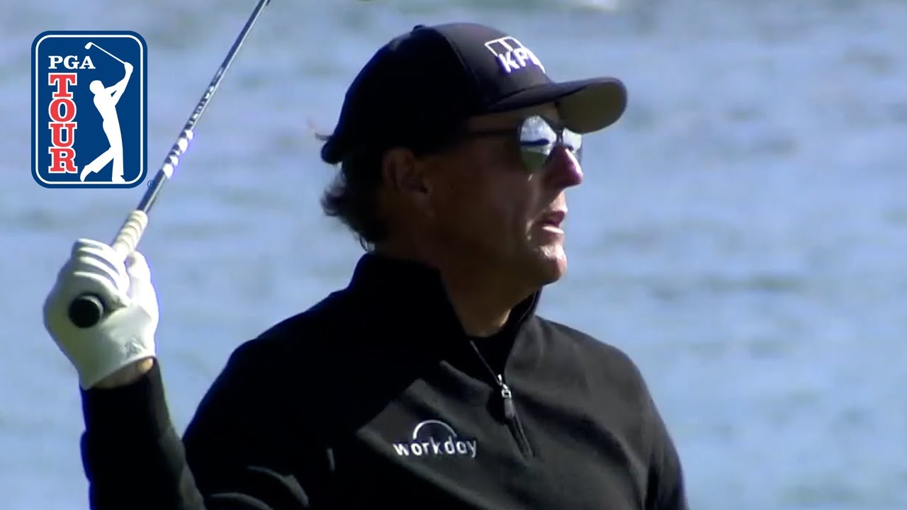 Phil Mickelson takes scenic route on No. 18 at Pebble Beach