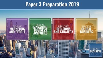 Edexcel A Level Business Paper 3 Preparation (2019)