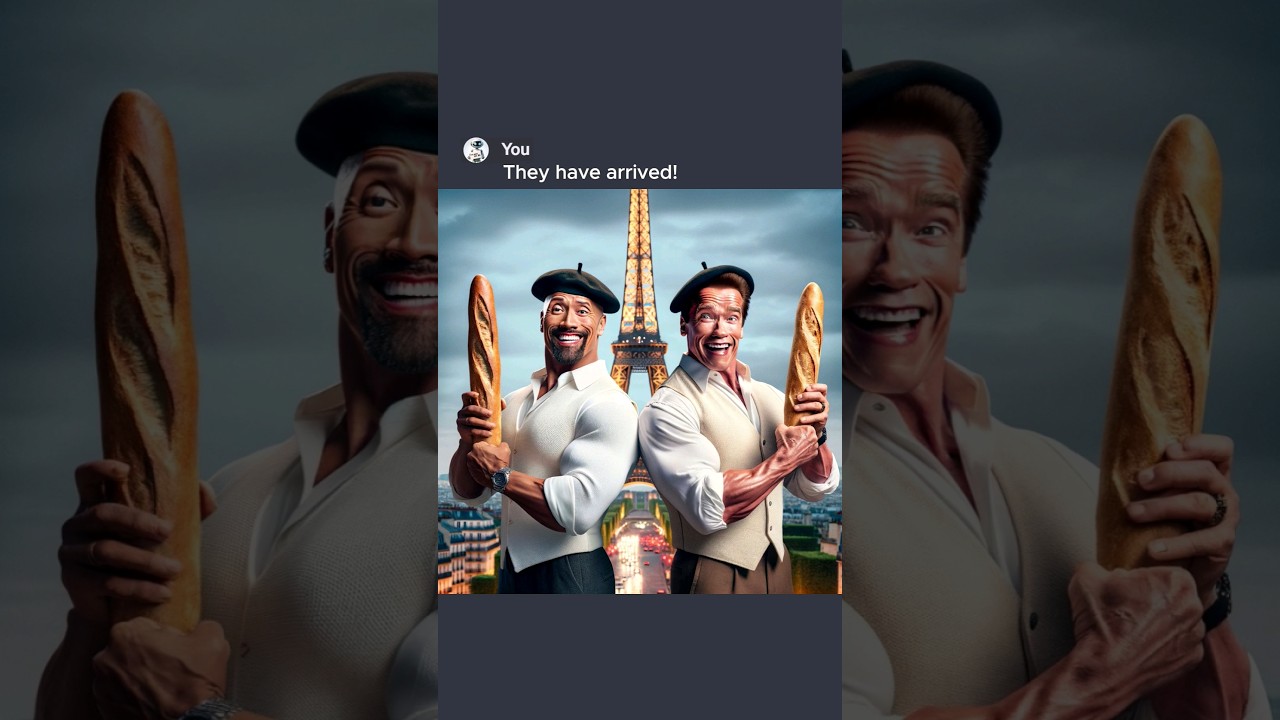 Arnold And Dwayne Go to Paris 🥖 #ai #chatgpt #aiart