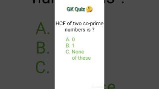 HCF of two co-prime numbers | maths quiz | math shorts