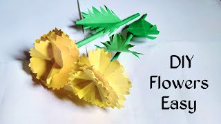 Easy Paper Flower Making | How To Make Paper Flower Craft | Paper Flower Making Step By Step