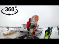Прогулочный спуск с Алтайских гор на сноубордах в очень плохую погоду - Панорамное VR видео в 5К