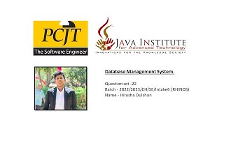 Data Base Task 22 | Use JOIN Keyword to Join Data Storage| 1st Year | Java Institute