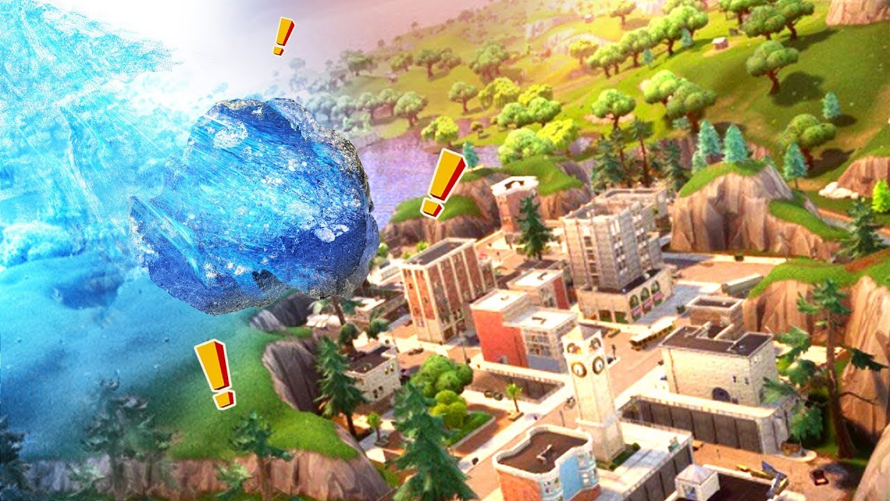Fortnite Tilted Towers Getting Hit By Meteor