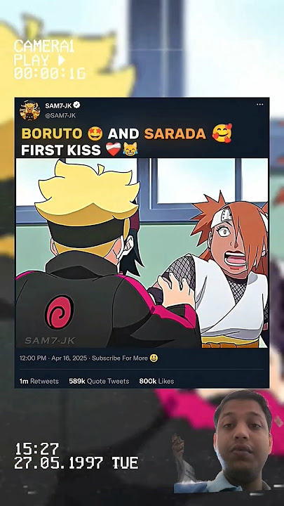 BORUTO AND SATADA 😍FIRST KISS 💝 [ Naruto Shippuden ] || #naruto #boruto #sarada #shorta