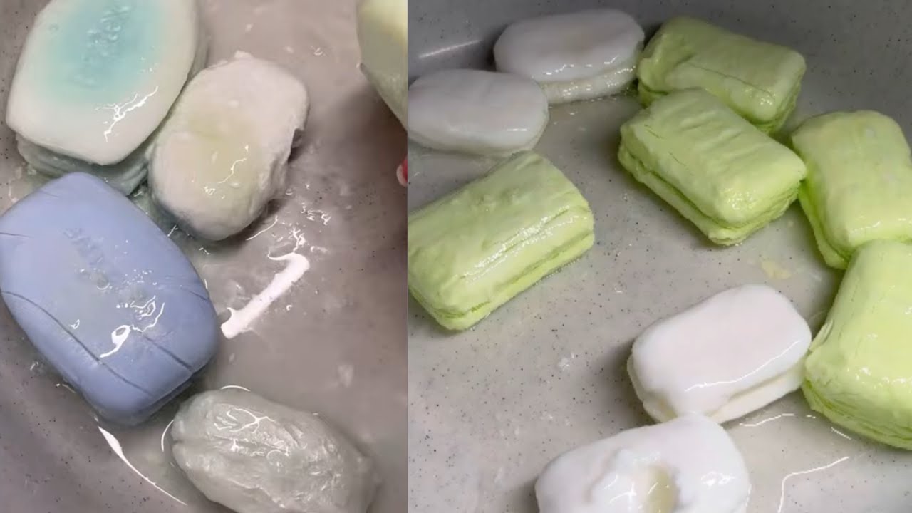 mushy soaked soap and satisfying sponge 🧽 | Ig : @lublusoap
