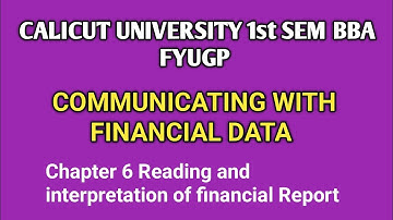 Communicating with Financial Data First SEM BBA FYUGP CALICUT UNIVERSITY important 