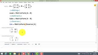 Famous Matrix Operations Using Mathematica Easy For Beginners Wealth
