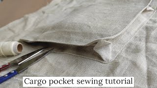 sew a perfect cargo & bellows pocket | cargo pockets sewing tutorial 2021 || screenshot 3
