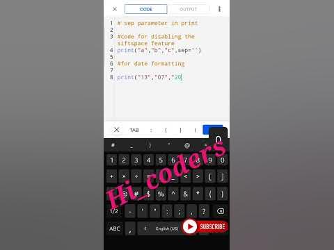 Python | sep parameter in print() What is SEP and end in print in ...