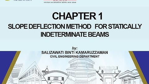 1 SLOPE DEFLECTION METHOD FOR STATICALLY INDETERMINATE BEAMS