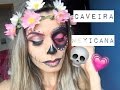 Maquiagem Passo a Passo Caveira Mexicana-Half Face Skull Makeup Tutorial/Halloween