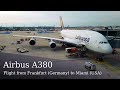 Airbus A380 (Lufthansa), lower deck. Flight from Frankfurt (FRA, Germany) to Miami (MIA, USA)