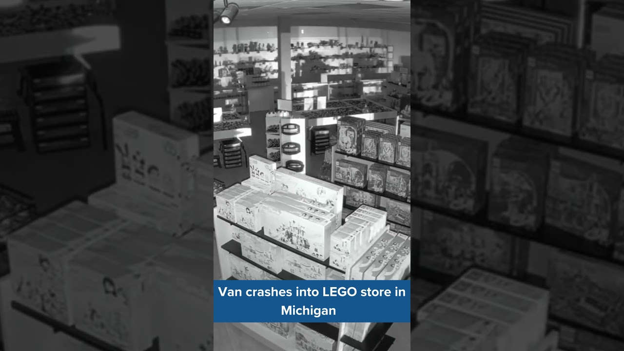 VIDEO | Van crashes into LEGO reseller in Michigan
