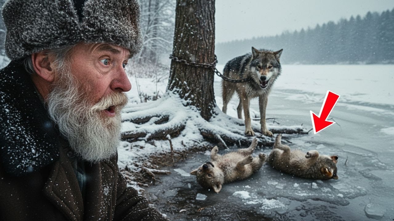 Серая волчица беспомощно выла у ледяной реки — то, что сделал бывший солдат СССР, поразило весь лес