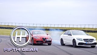 Mercedes AMG C63 vs. Alfa Romeo Giulia Quadrifoglio Speed Test | Fifth Gear