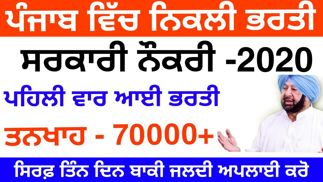Govt Jobs In Punjab DGR Recruitment 2020 Salary 70000 Punjab Govt Jobs 