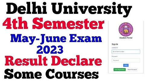 du fourth semester result declare 2023 | du fourth semester may June exam result declare