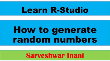 How to generate random numbers in R Studio