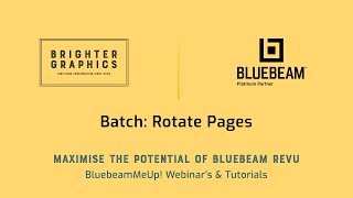 Rotate Pages: Brighter Graphics' Bluebeam Revu Video Tutorials