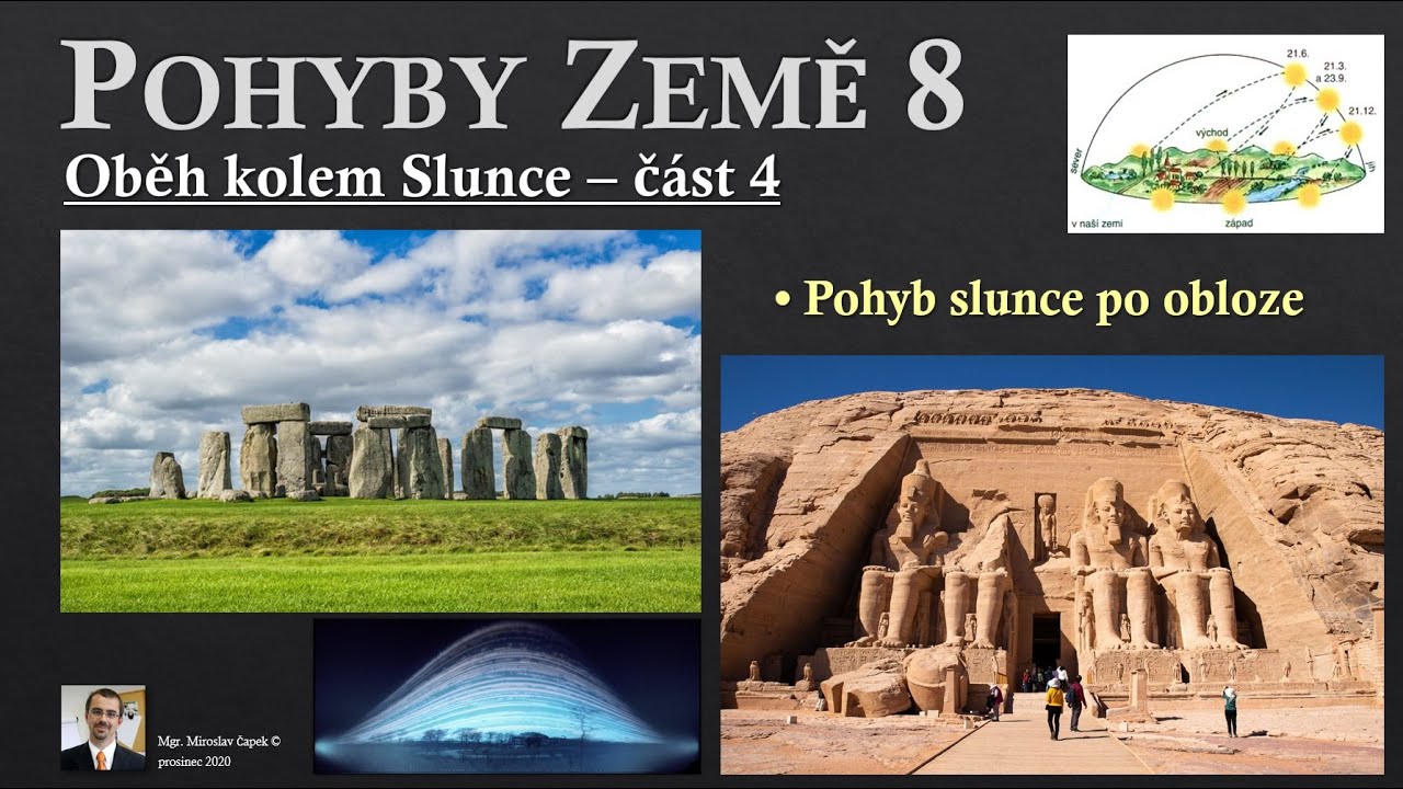 Pohyby Země 8 - Oběh kolem Slunce 4 (POHYB SLUNCE PO OBLOZE, ROVNODENNOSTI, SLUNOVRATY)