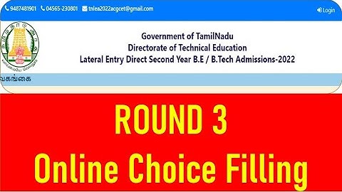 TNLEA 2022 | Lateral Entry B.E/B.Tech Admission 2022 Round 3 Choice Filling || Info Camp