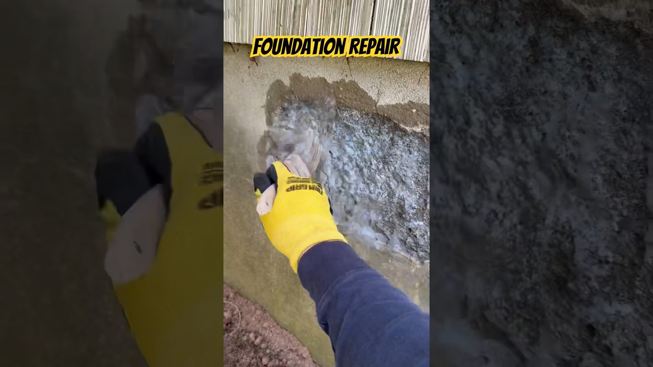 Быстрый ремонт фундамента #сделайсам #строительство #как #ремонт #фундамент #ремонтфундамента #ло...