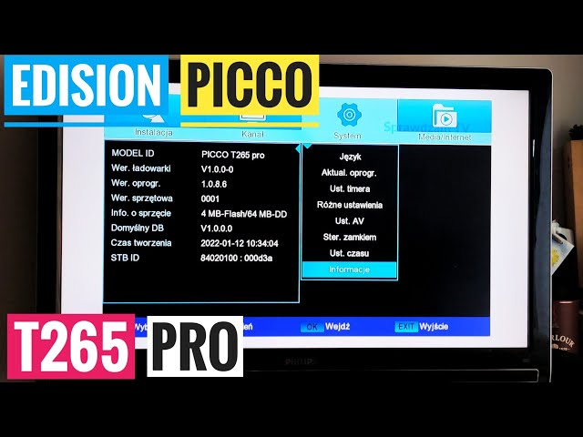 Edision Picco T265 PRO 🔥 Tuner DVB T2 HEVC ✓👍 Menu 