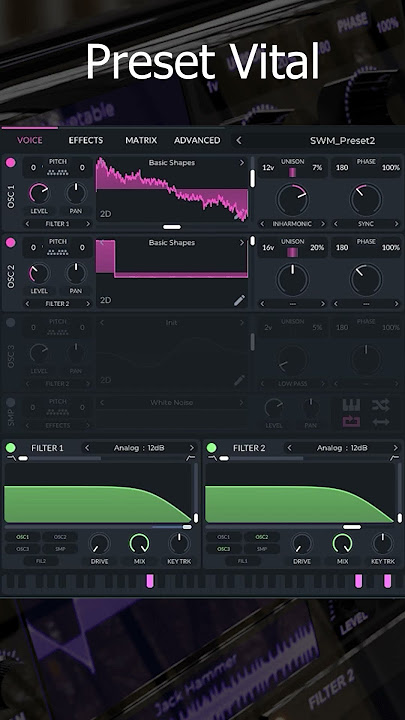 Preset for vst Vital  #shorts #preset #synth #sound #vital #music #sounddesign #vst