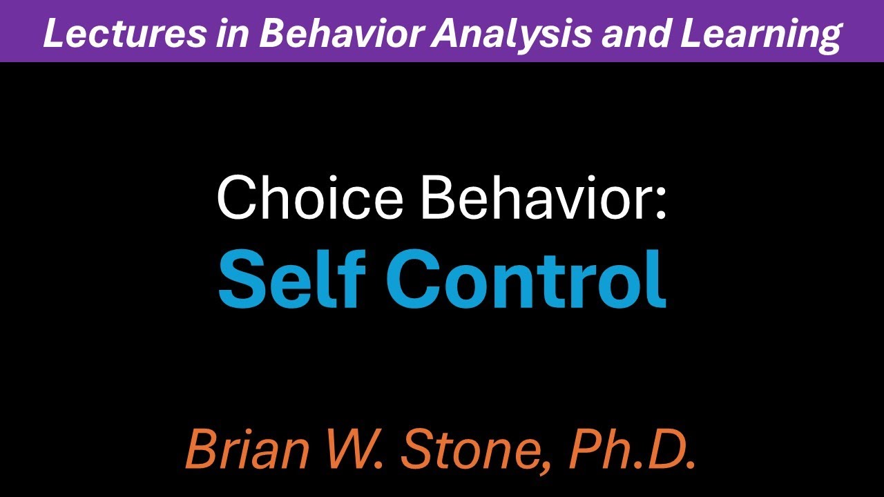 Behavior Analysis and Learning - Choice Behavior Pt3 - Self Control ...