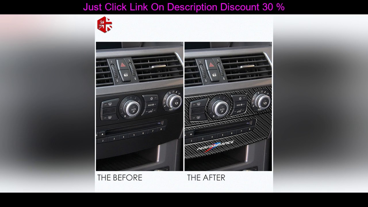 Review Carbon Fiber Stickers Car Center Console CD Panel Cover Trim For BMW E60 5 series 2004-2010